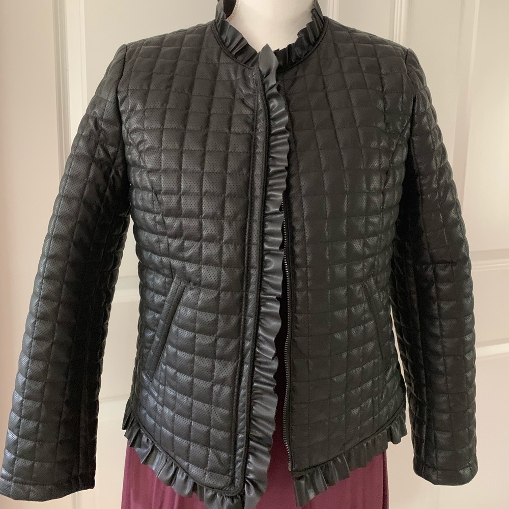 CHICO’S faux leather quilted jacket - Picture 2 of 10